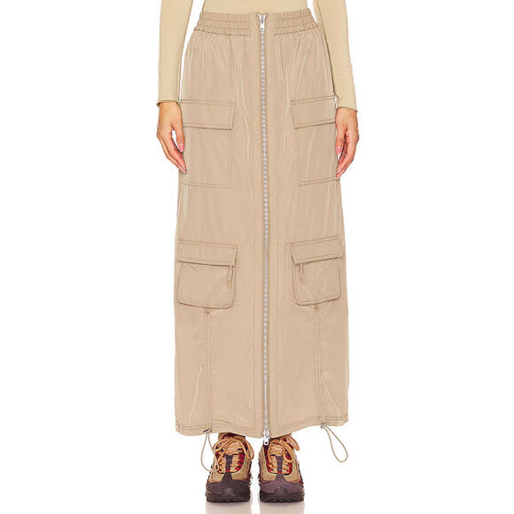 REVOLVE Dresses & Skirts - Revolve H:ours Khaki Elastic Waist Cargo Style Emerson Maxi Skirt S $238 msrp